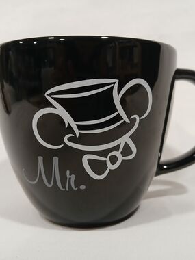 Disney Parks Mr. Mickey Mouse Ears Top Hat Wedding Groom Black Coffee Mug Cup